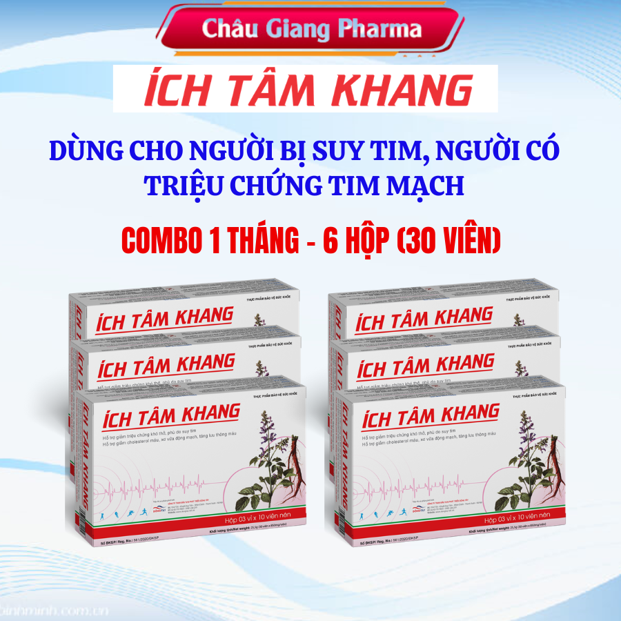  Combo 6 hộp Ích Tâm Khang (3 vỉ x 10 viên) - Mua 06 hộp tặng 01 hộp